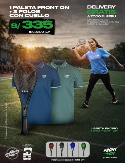 1 Paleta Front On + 2 polos con cuello