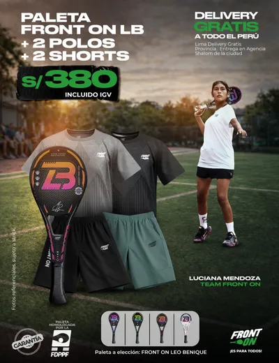 Paleta Front On LB + 2 Polos + 2 Shorts